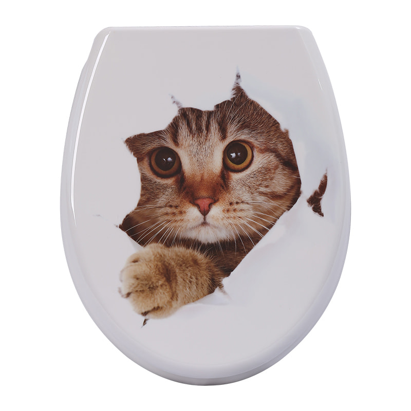 MK-02 Cat Printed Toilet Seat With Soft Close